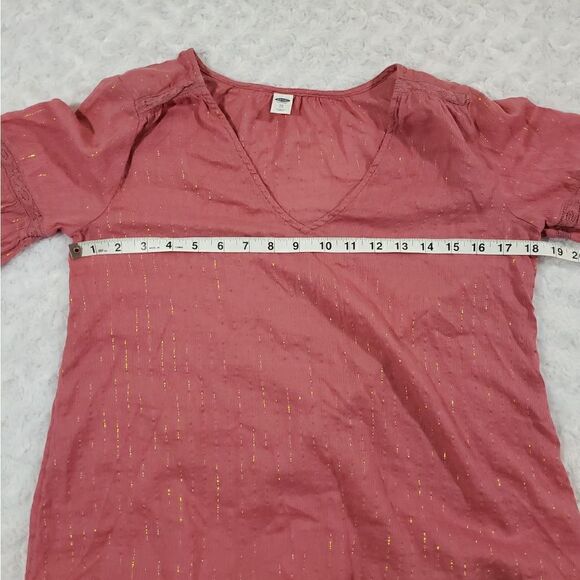 Peasant top metallic gold and pink - Picture 6 of 7